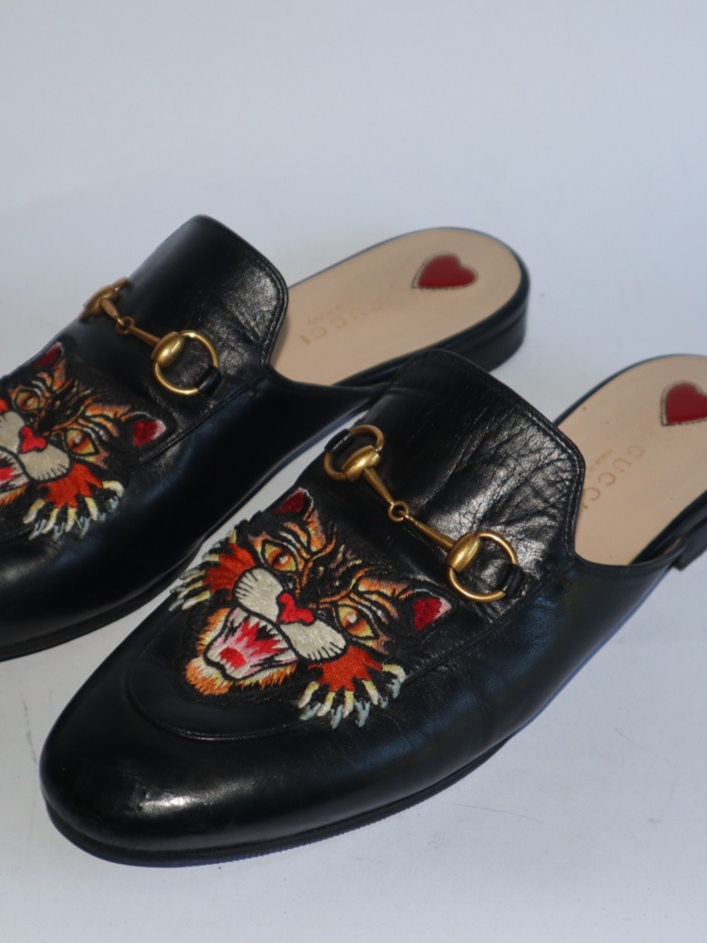 Gucci Princeton Angry Cat Black Mules Women's 39